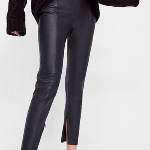 ZARA Collection High rise Leather pants Size L